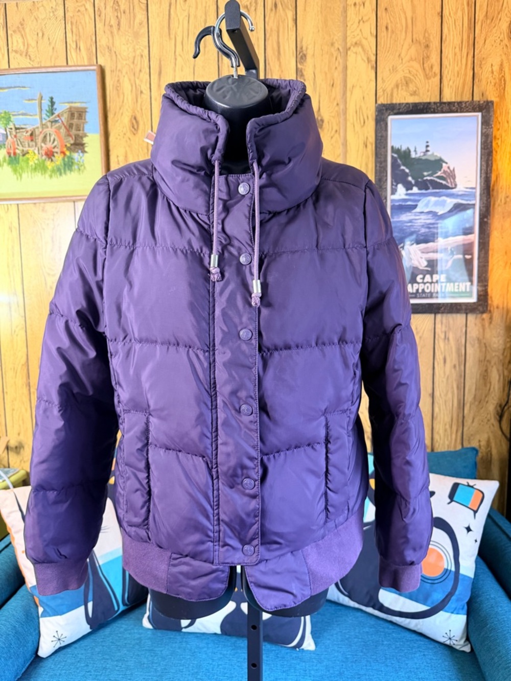 Juicy Couture Purple Down Puffer Jacket